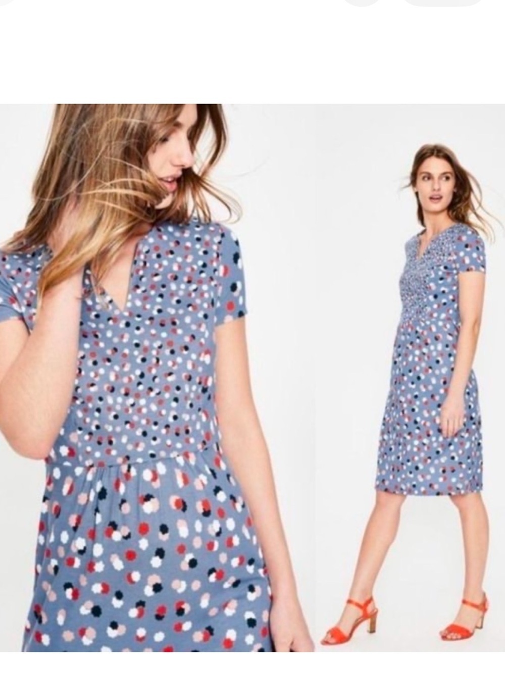 Anthropologie Boden floral dot dress
